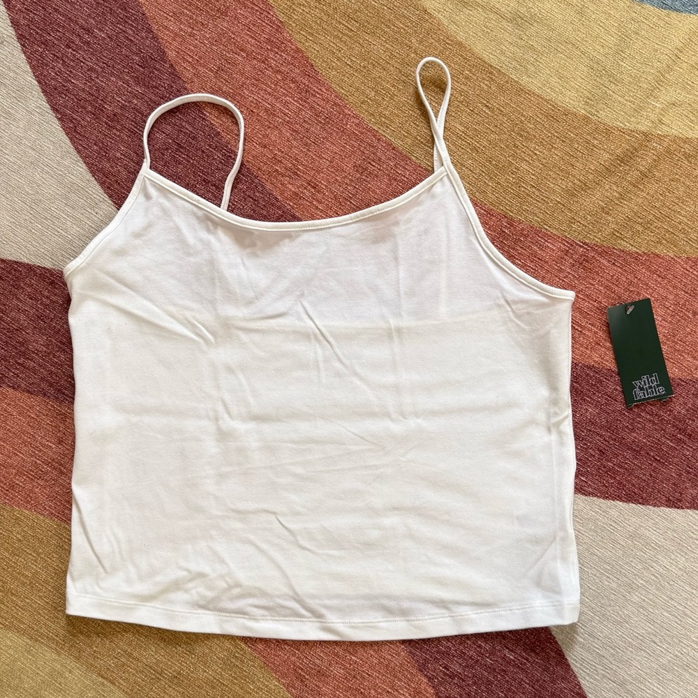 Wild Fable White Cropped Spaghetti Strap Tank